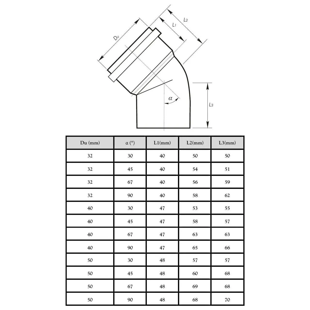32mm Drain Pipe 90 Deg Elbow Waste Pipe Fittings Sewage