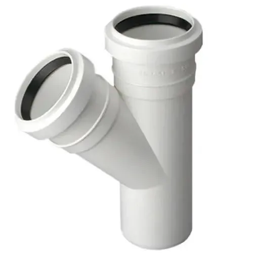 50/50mm Waste Pipe Tee 67 Deg Pipe Drain Fittings Sewage