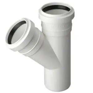 50/50mm Waste Pipe Tee 67 Deg Pipe Drain Fittings Sewage