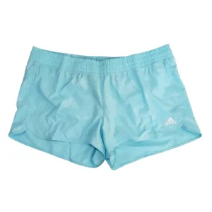 Adidas Women's Aeroready Debossed Shorts Blue Lightweight Performance Fabric NWT