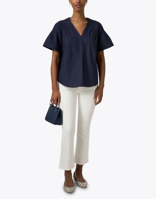 Ambre Navy Cotton Blouse
