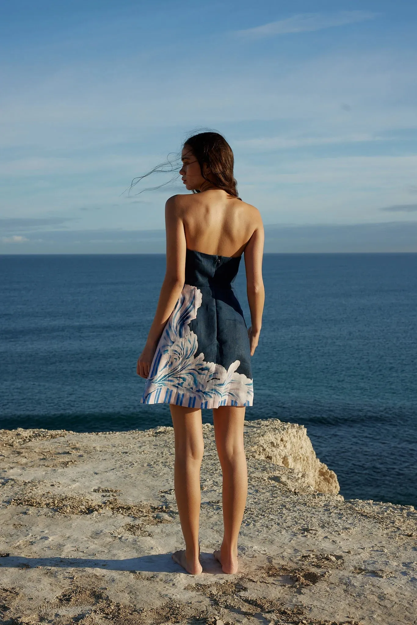 ASTON STUDIO Beatrix Dress - Ocean Depth/Seashell