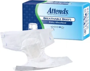 Attends Extra Absorbent Breathable Briefs, X-Small (20-32") (Box of 24 Each)