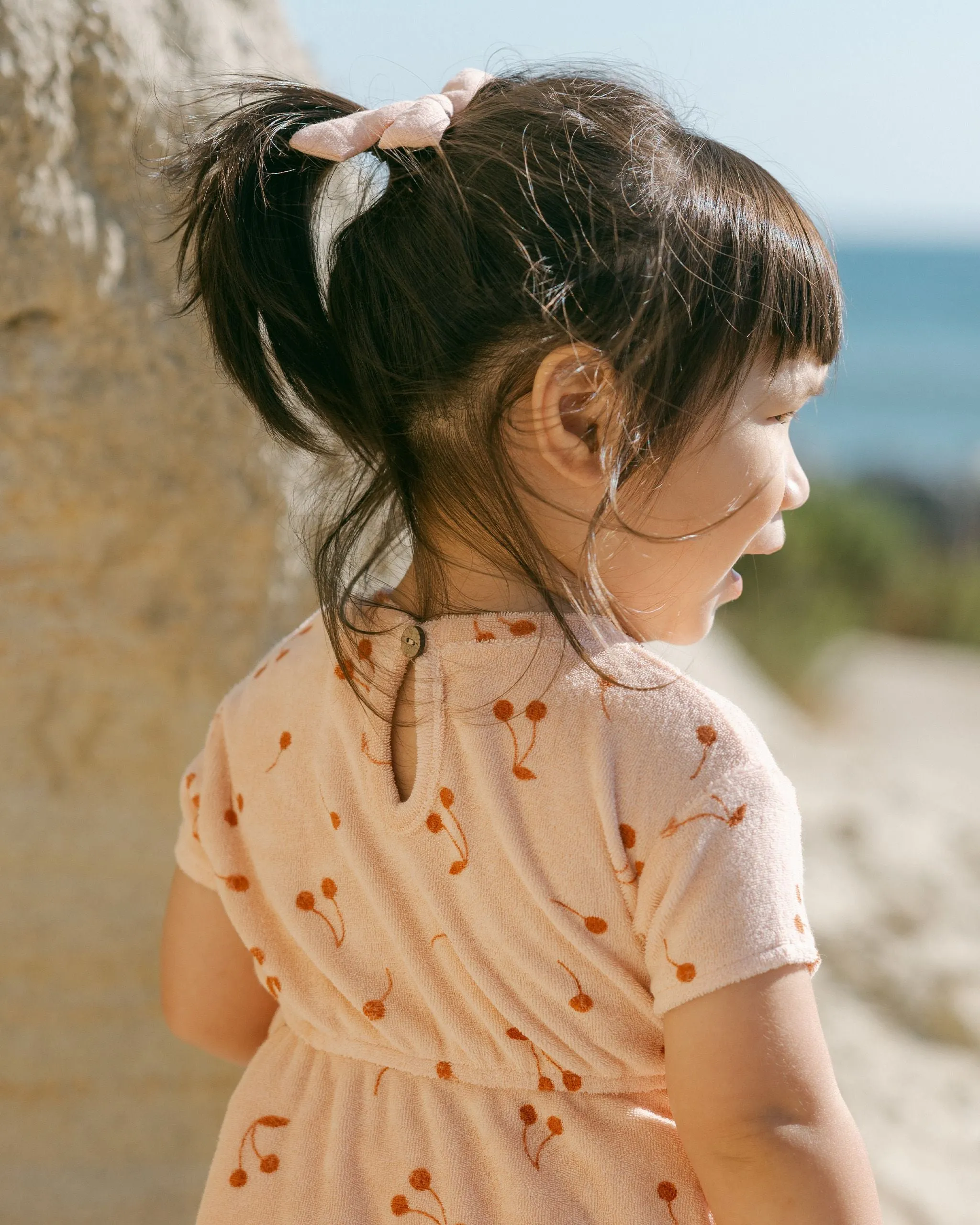 Baby Girl Dresses | Terry Dress- Cherries | Quincy Mae