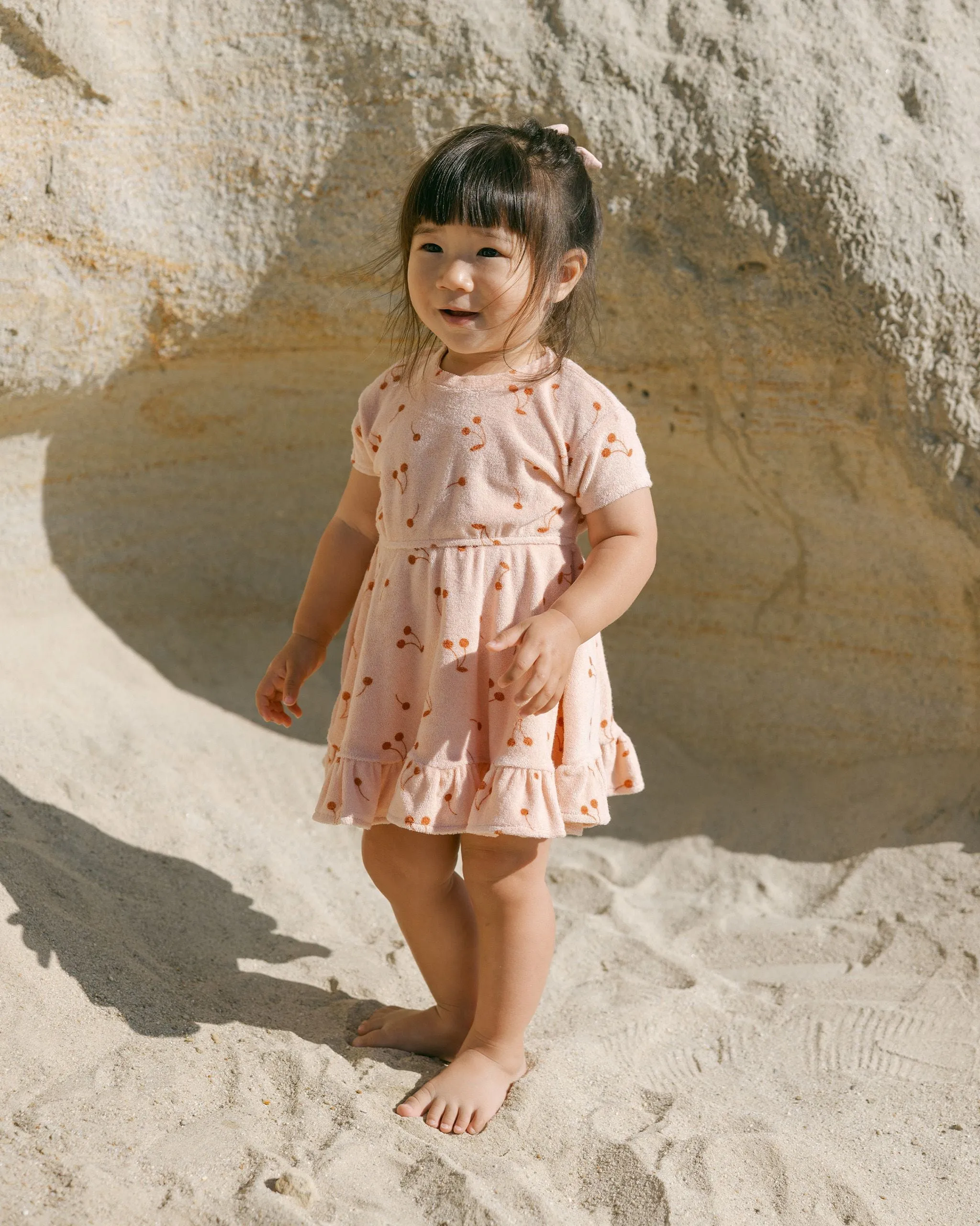 Baby Girl Dresses | Terry Dress- Cherries | Quincy Mae