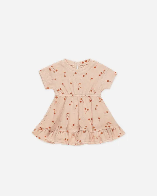 Baby Girl Dresses | Terry Dress- Cherries | Quincy Mae
