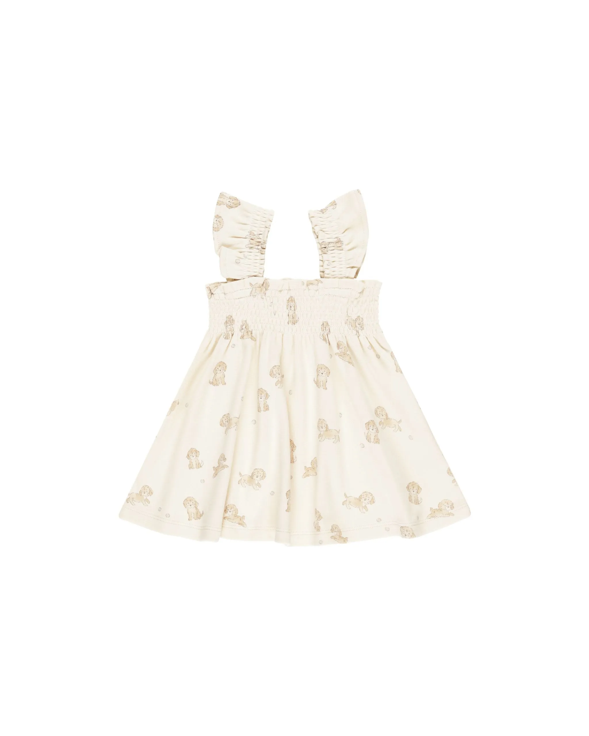 Baby Girls Dresses | Smocked Jersey Dress- Puppies | Quincy Mae