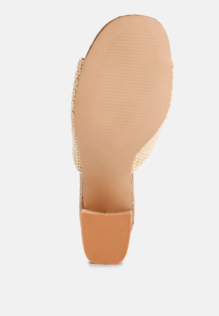 Block Heel Slip On Sandals By Ruw
