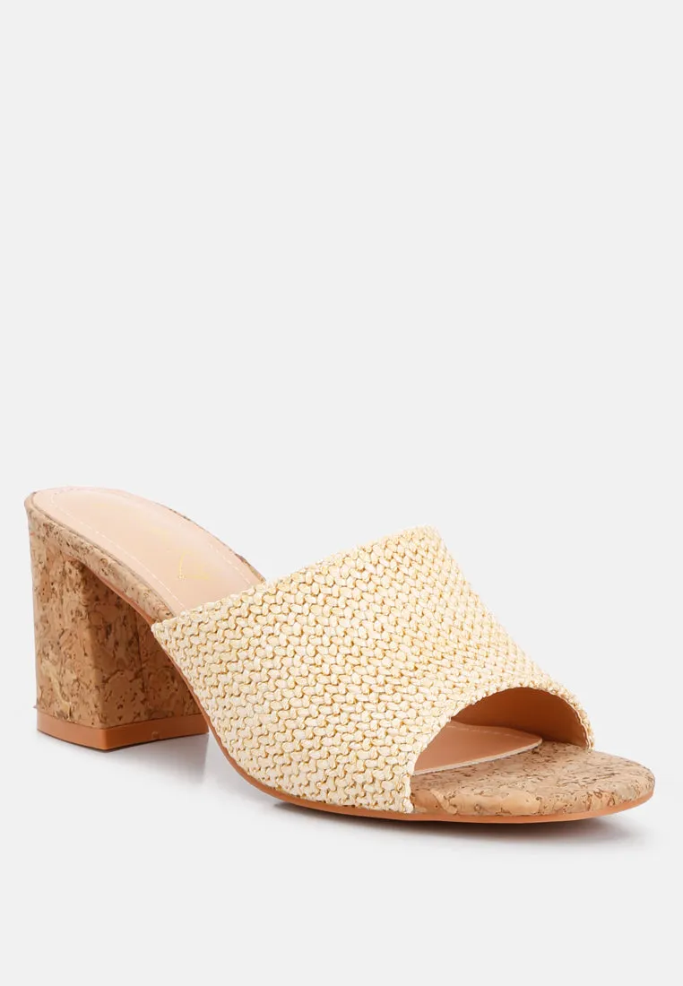 Block Heel Slip On Sandals By Ruw