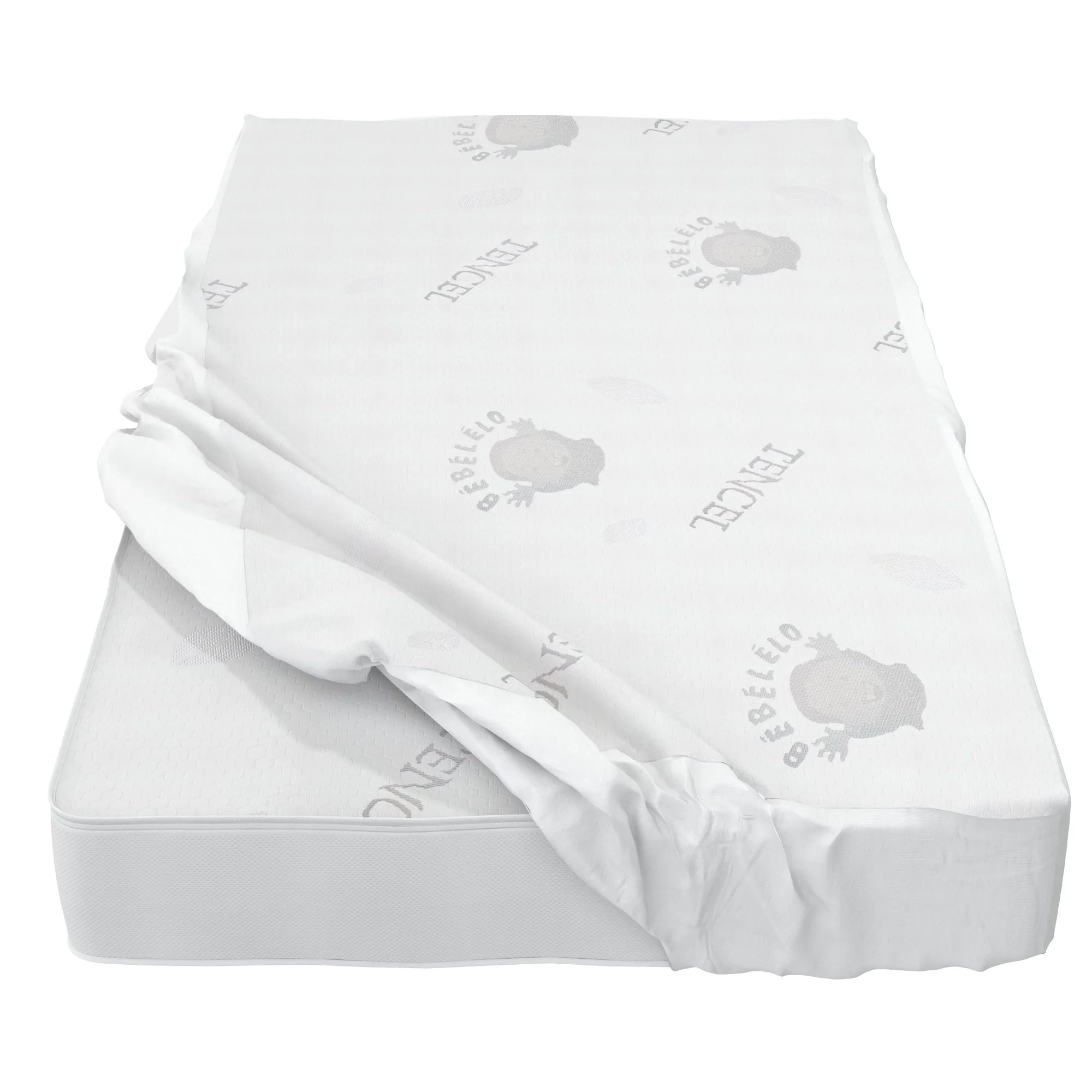 Boobeyeh tencel crib mattress cover - waterproof, breathable, for infants