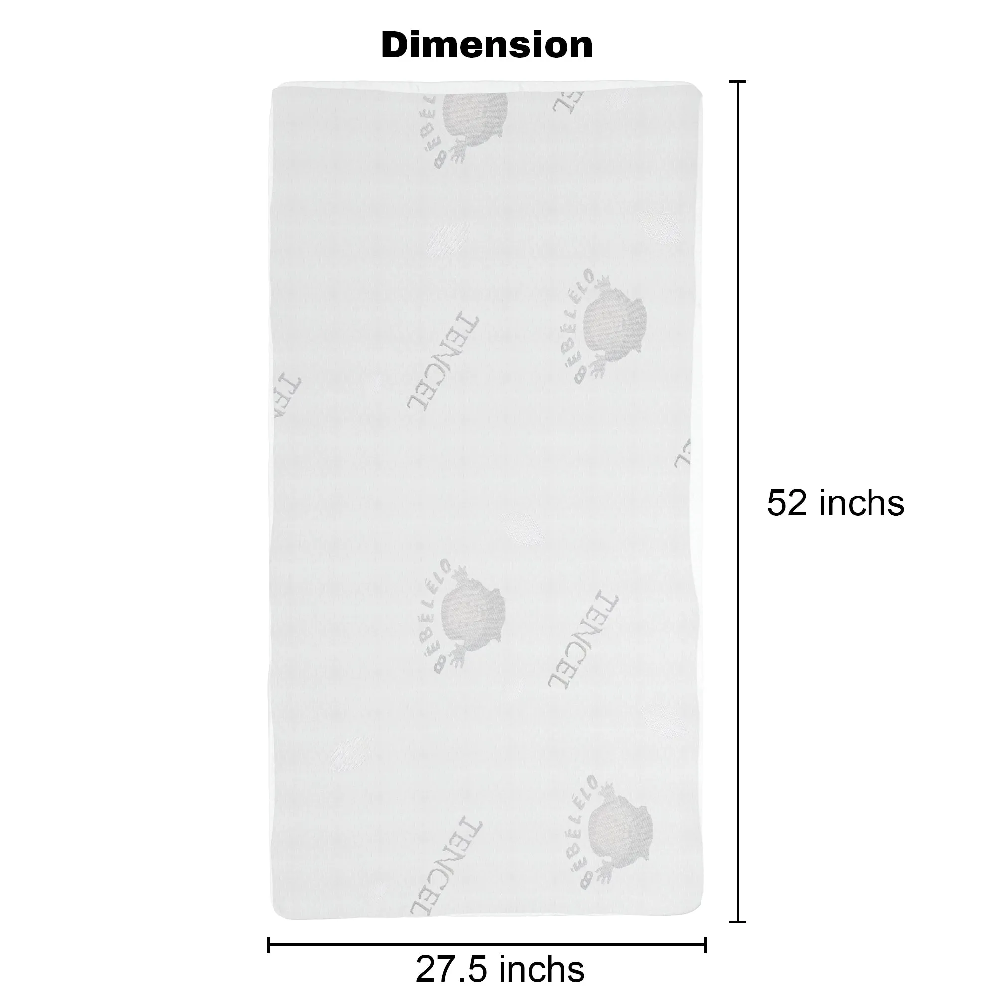 Boobeyeh tencel crib mattress cover - waterproof, breathable, for infants