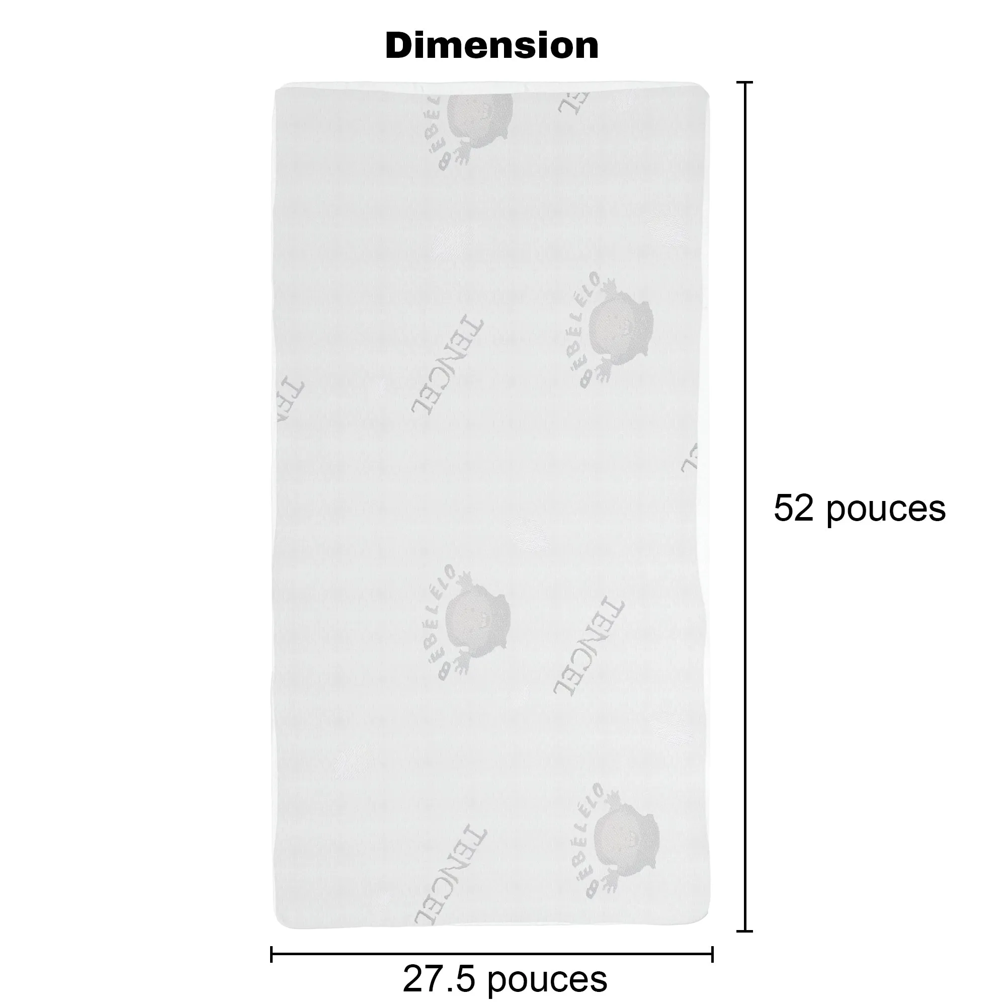 Boobeyeh tencel crib mattress cover - waterproof, breathable, for infants