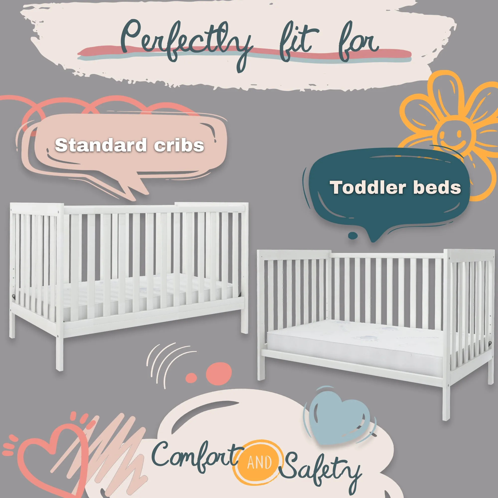 Boobeyeh thermo cool baby crib mattress - cooling, breathable, for infants