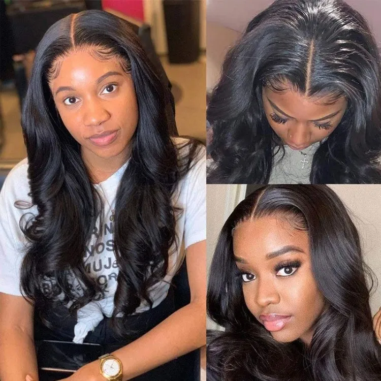 Breathable 360 Lace Front Wigs Body Wave Human Virgin Hair Skin Melt Well Lace Wigs