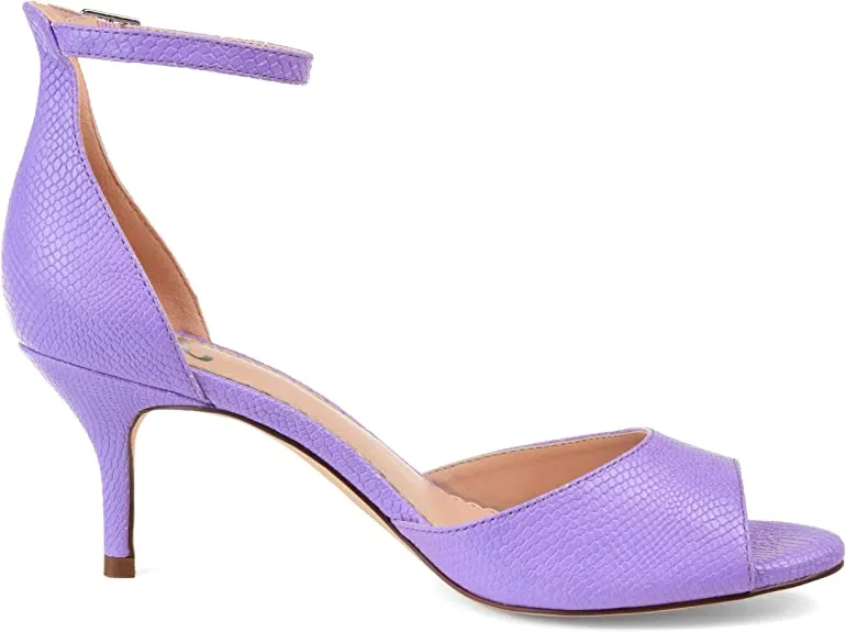 Brinley Co. Womens Open-toe Ankle Strap Pump Purple, 8 Regular US