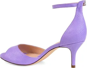 Brinley Co. Womens Open-toe Ankle Strap Pump Purple, 8 Regular US