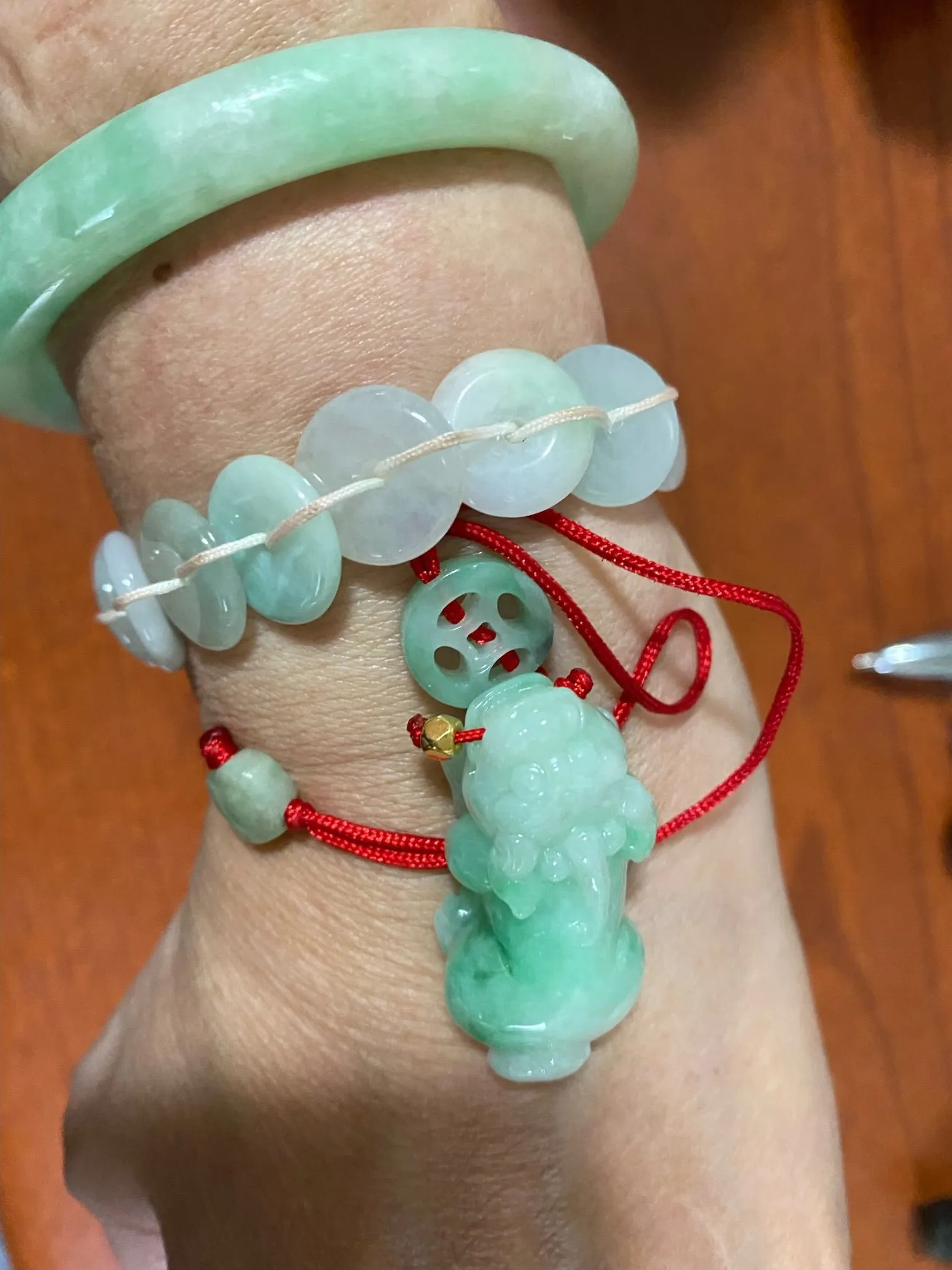 Burmese Icy Apple Green Jadeite Comfort Fit Bangle
