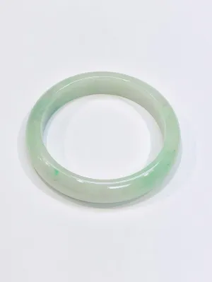Burmese Icy Apple Green Jadeite Comfort Fit Bangle