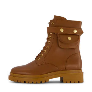 Cammie Burnished Leather Boot Deep Saddle Tan