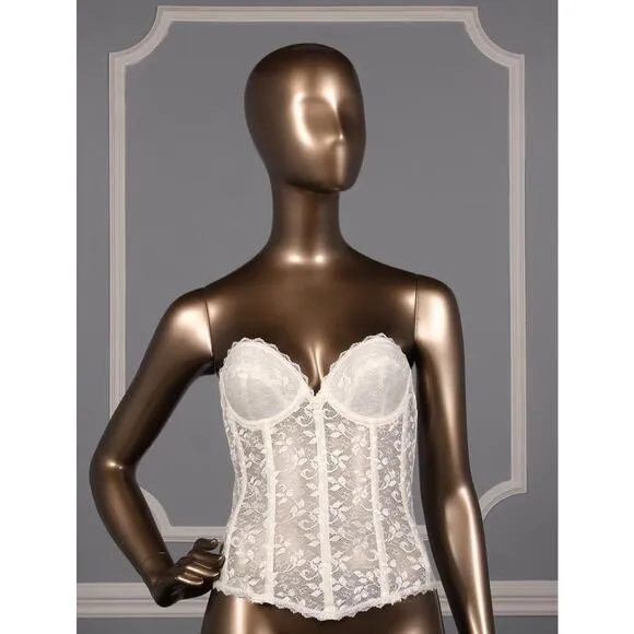 Carnival 313 Corset Bra Garter Straps Lace Bridal Formal 34D D cup
