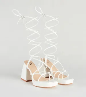 Chic Strut Lace-Up Platform Block Heels