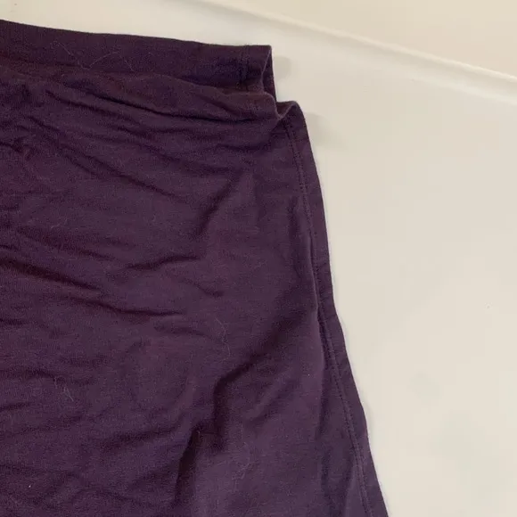 CHICO’S M/L dark purple cape with feathers in Excellent condition