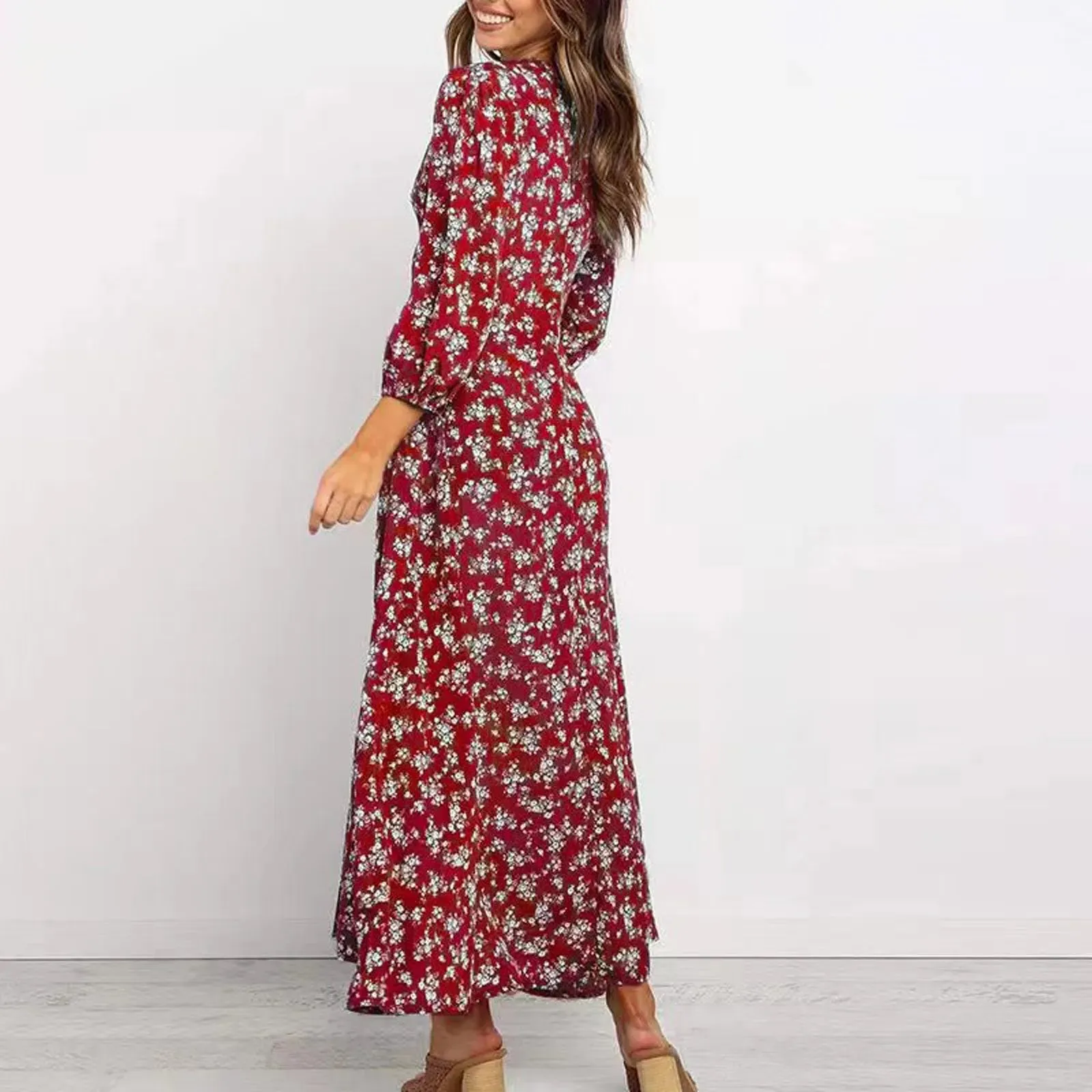 Chloe – Button Front Floral Midi Dress
