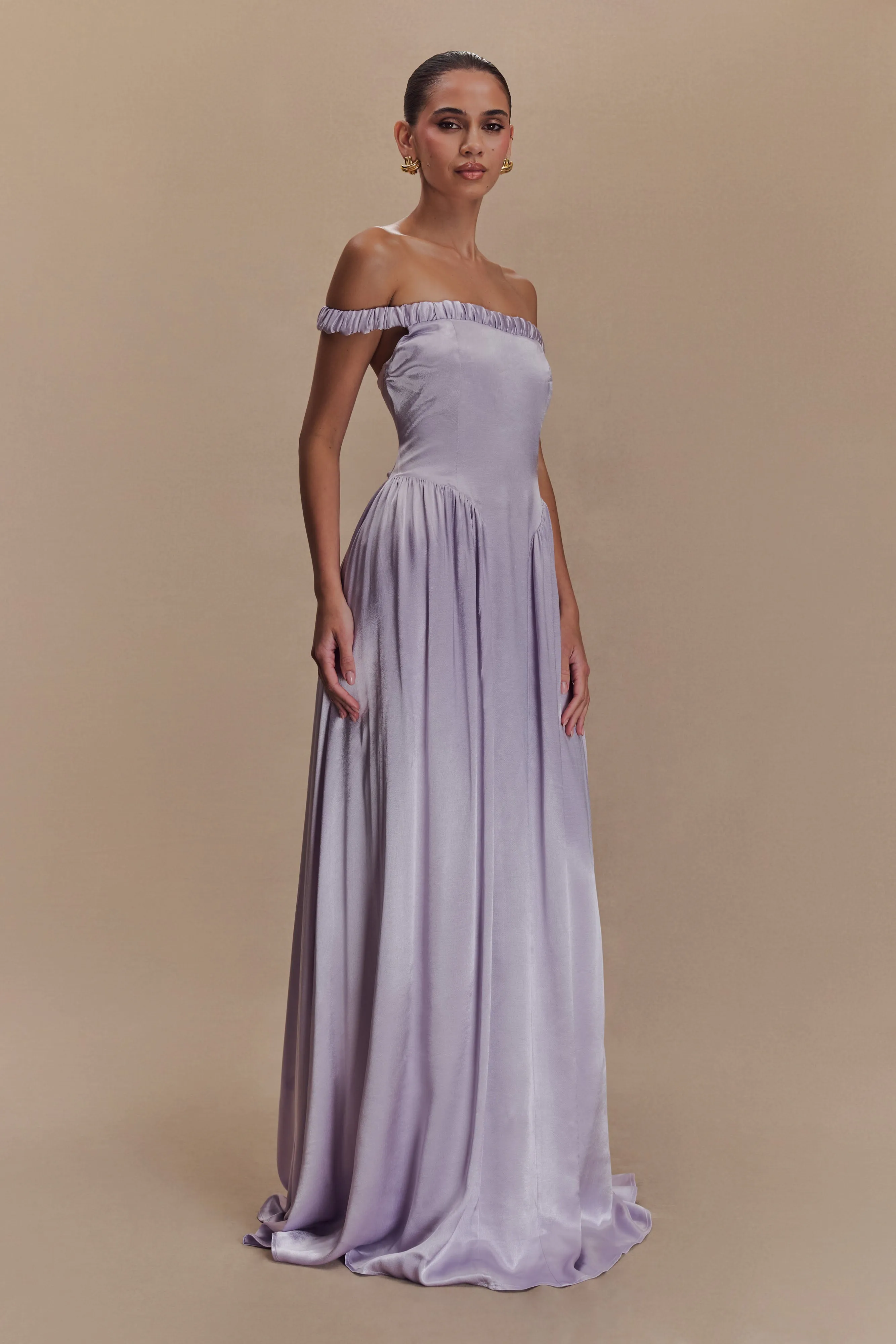 Coco Dropped Waist Maxi Dress - Lilac
