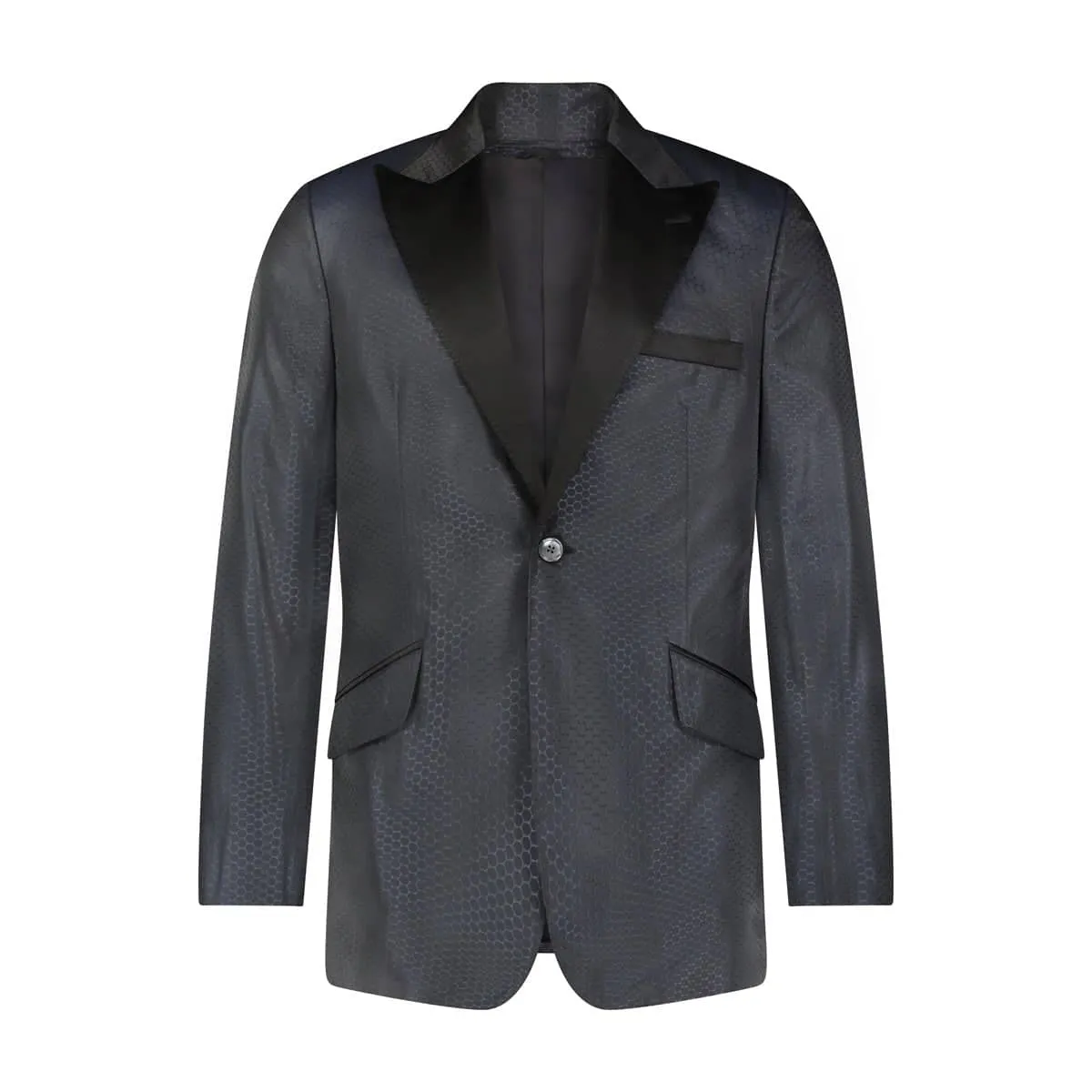 Custom Circle Jacquard Formal Jacket - Black