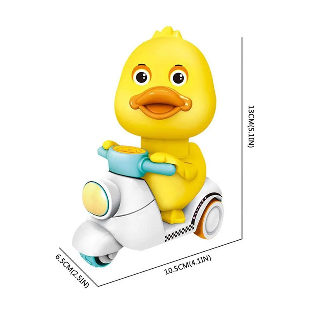 Cute Cartoon Pull Back Pressing Small Yellow Duck Motor Tricycle Toy for Kids Pink little yellow duck