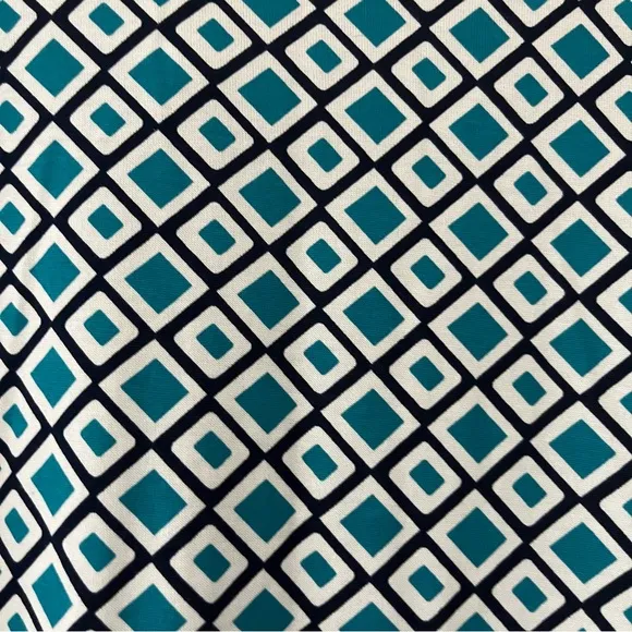 Diane von Furstenberg Diamond Print Sheath Dress Green White Black Cotton Silk 2