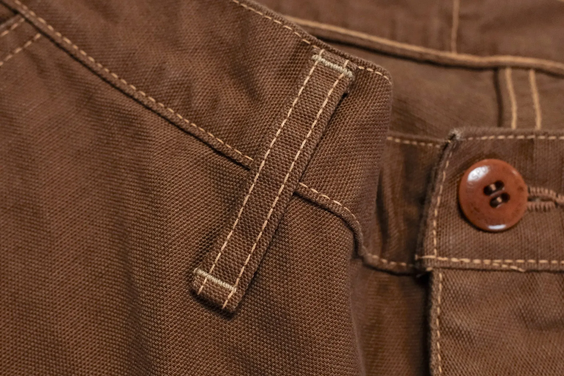 Freewheelers "Faller" Duck Canvas Trousers (Brown)