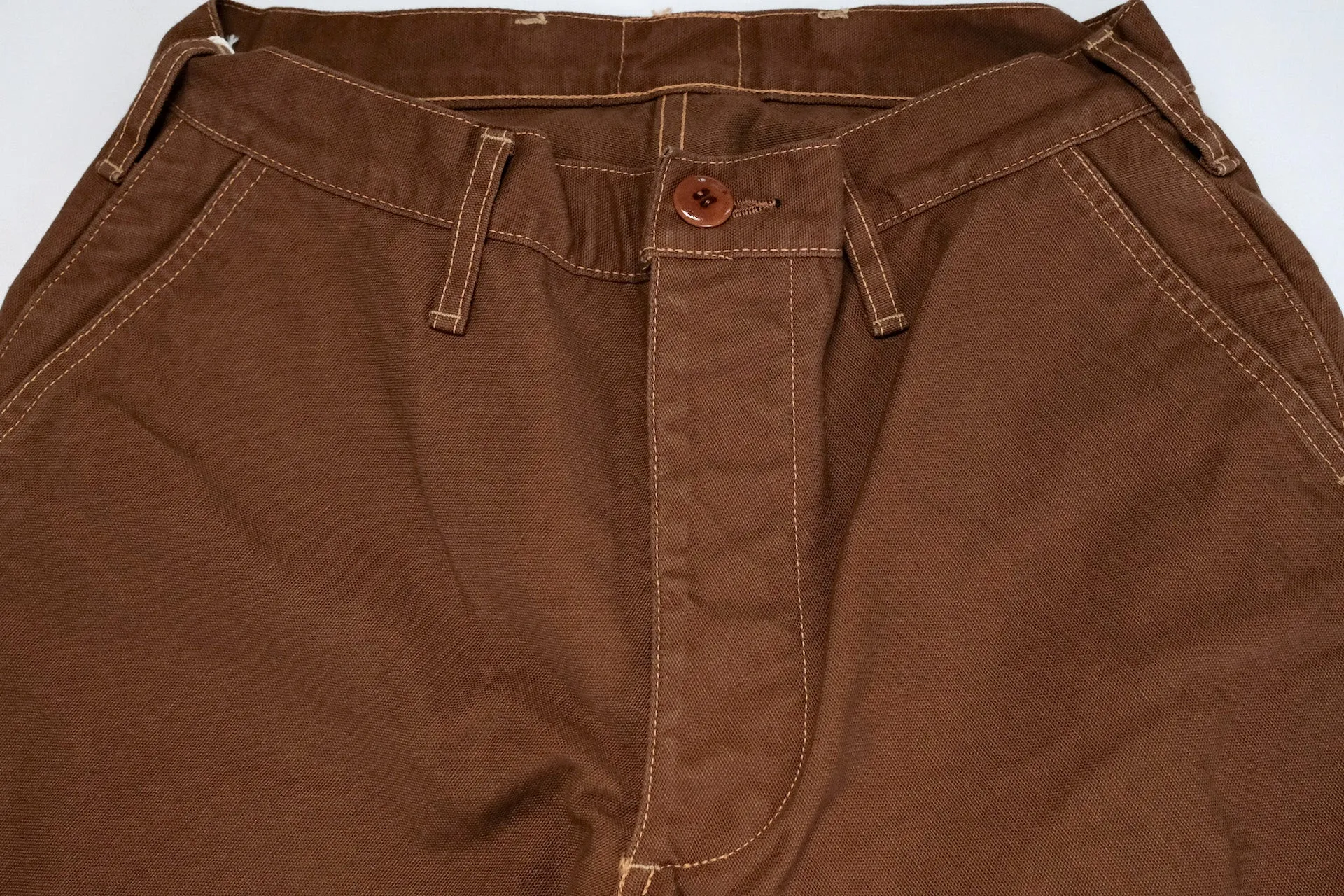 Freewheelers "Faller" Duck Canvas Trousers (Brown)