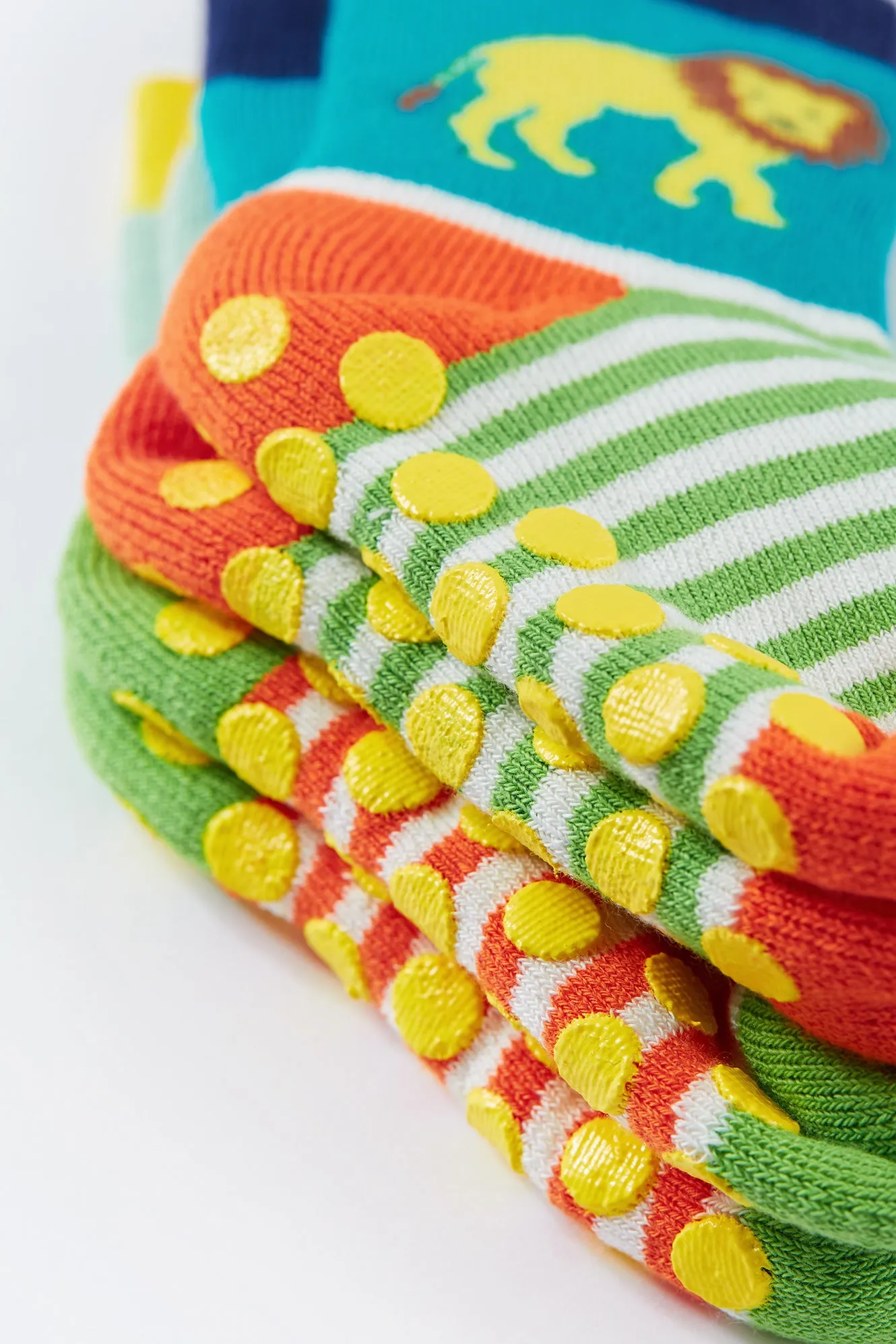 Frugi 2 Pack Grippy Socks Ky3ge Toucan Ele