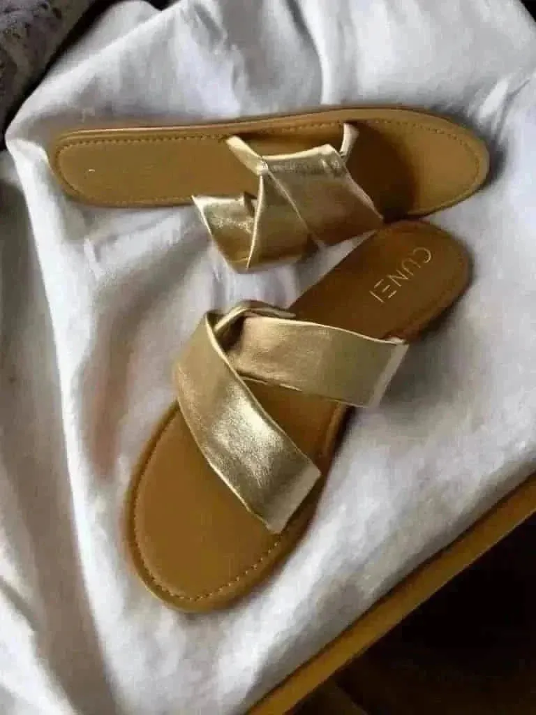 Golden Wrap Slip Ons