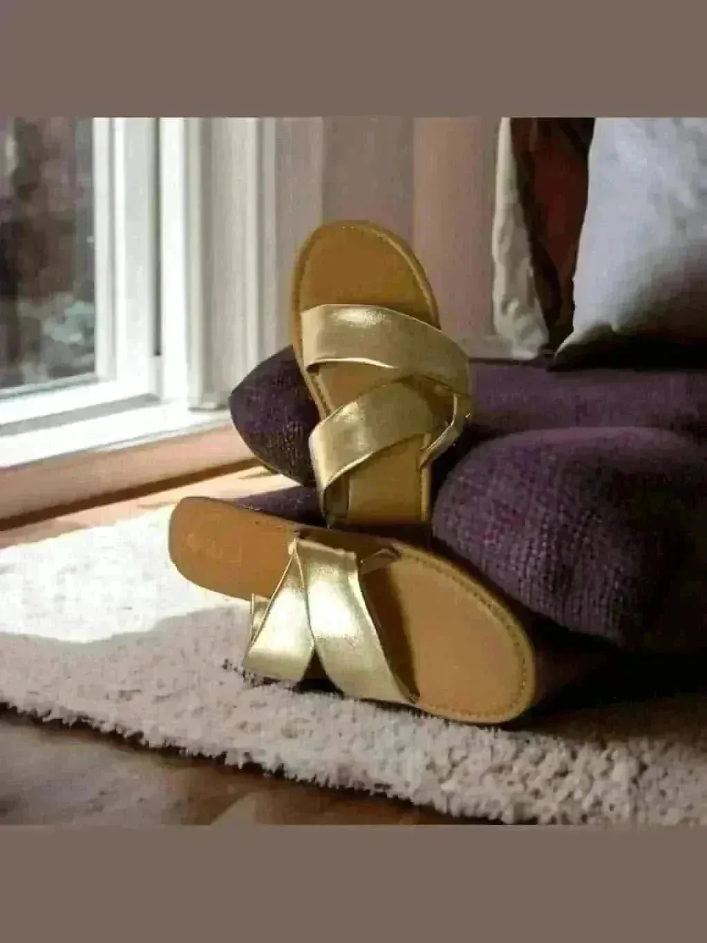Golden Wrap Slip Ons