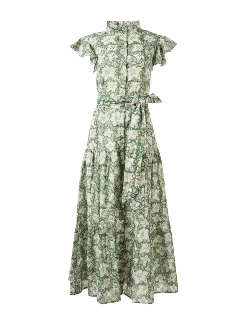 Green Floral Print Dress