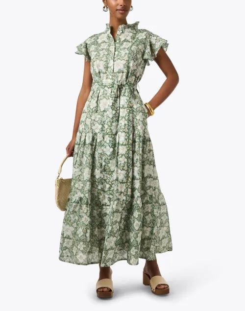Green Floral Print Dress