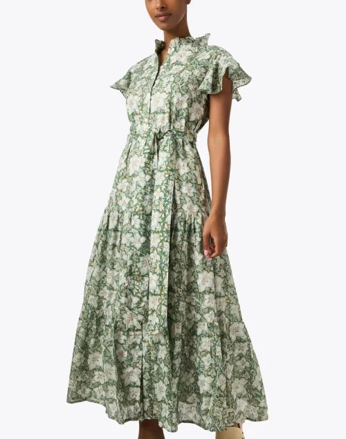 Green Floral Print Dress