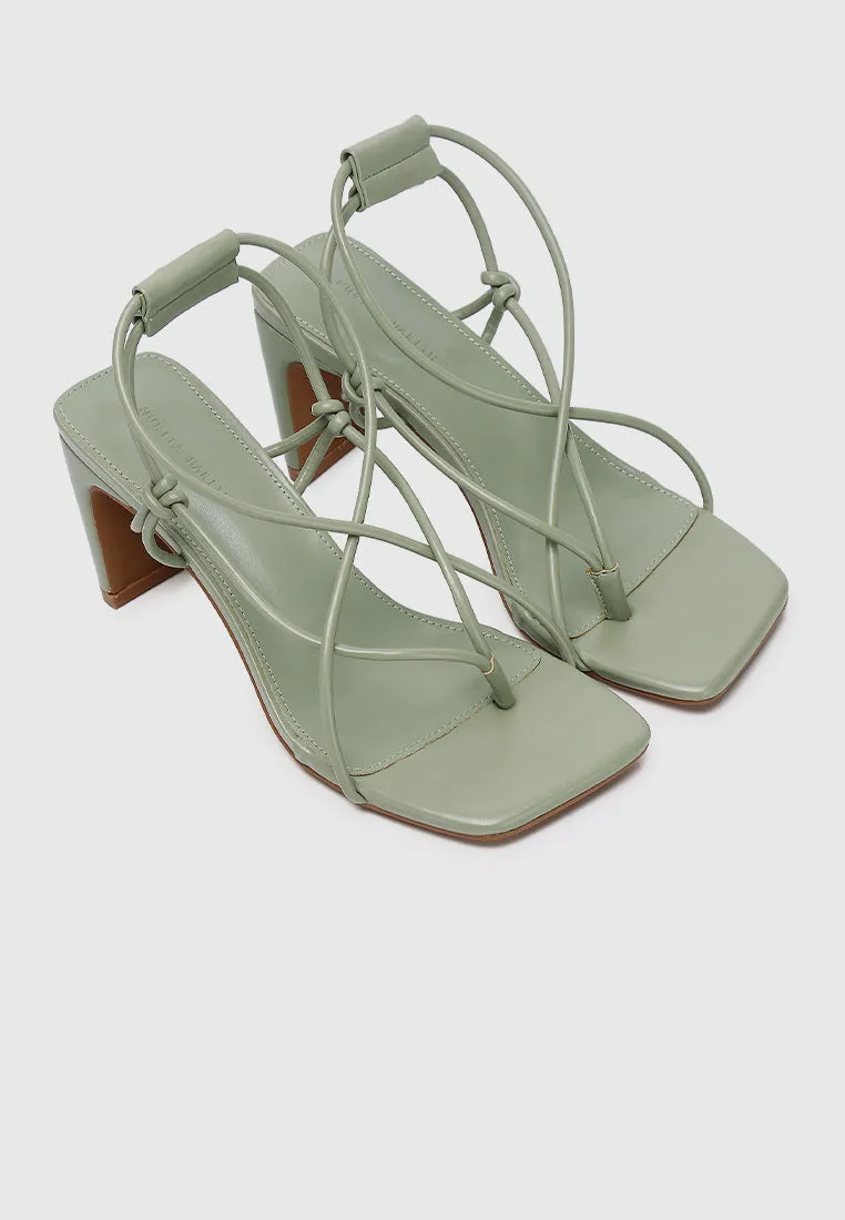 Heidi Strappy Heels (Dark Sea Green)