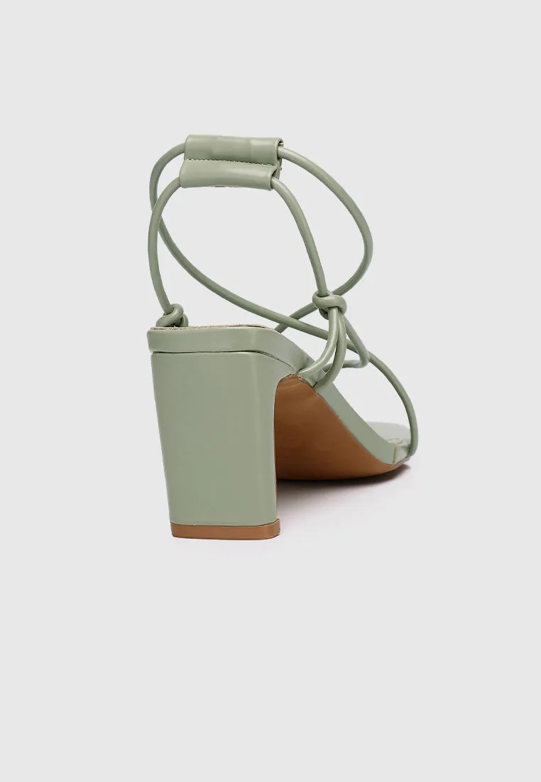 Heidi Strappy Heels (Dark Sea Green)