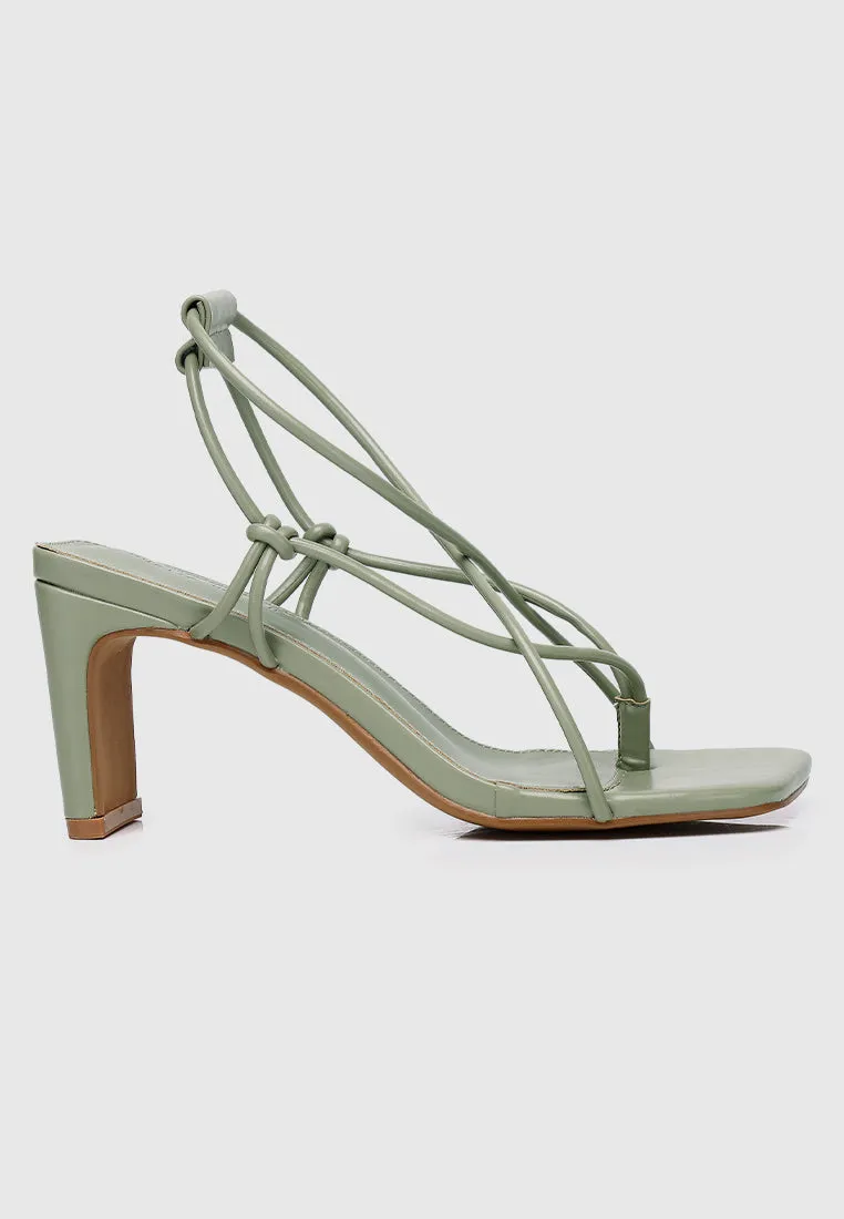 Heidi Strappy Heels (Dark Sea Green)