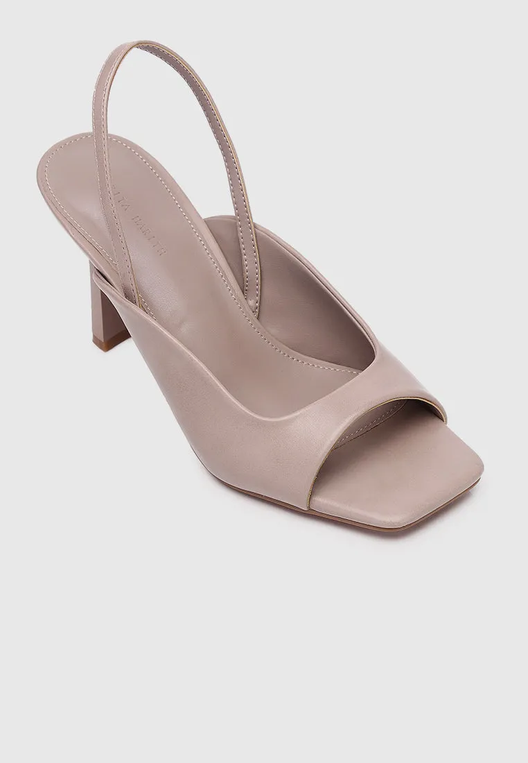 Heloise Slingback Heels (Nude)