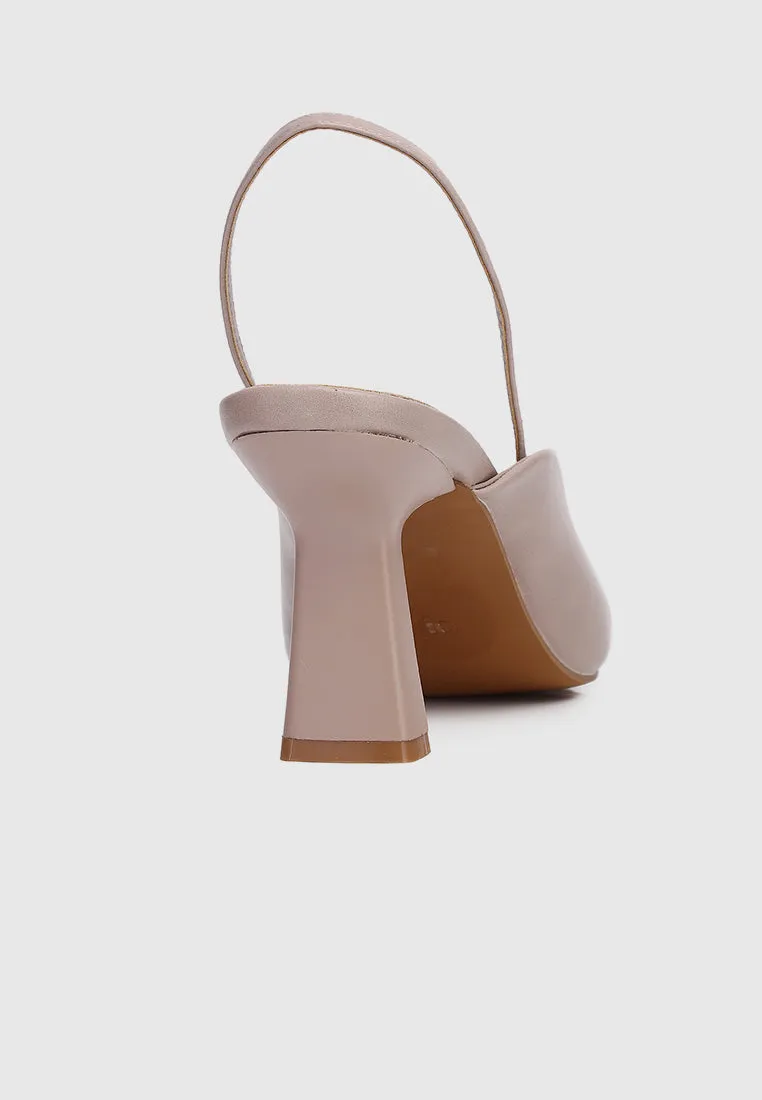Heloise Slingback Heels (Nude)