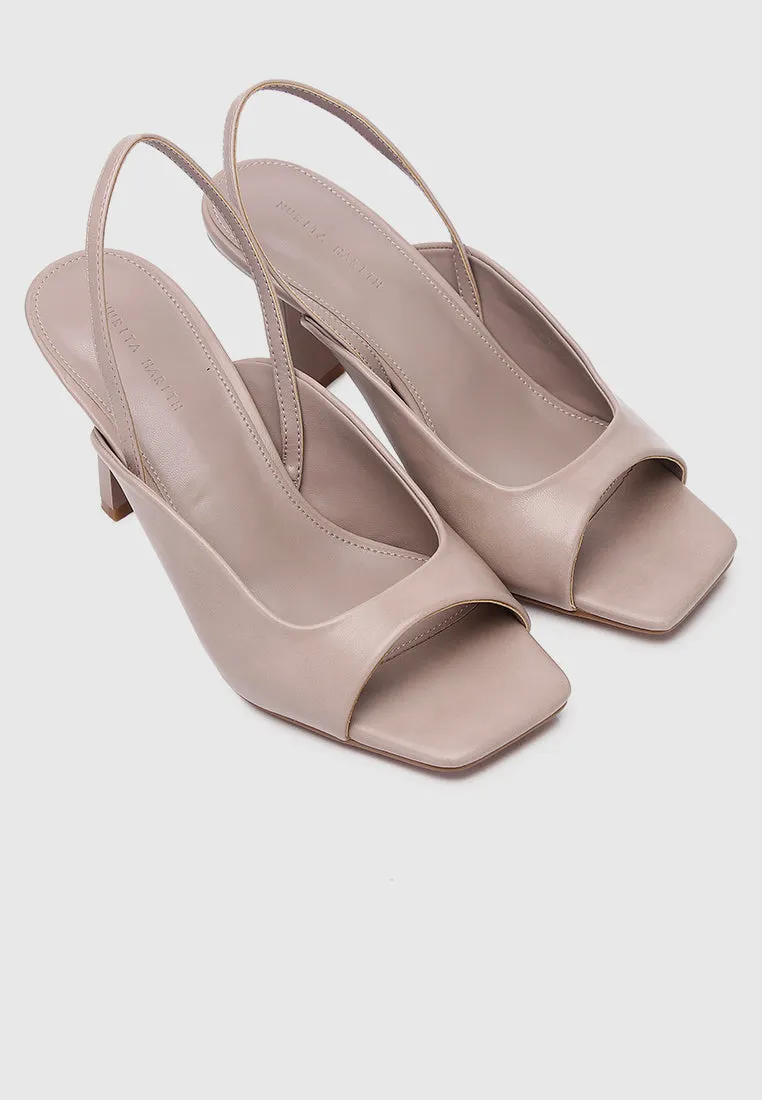 Heloise Slingback Heels (Nude)
