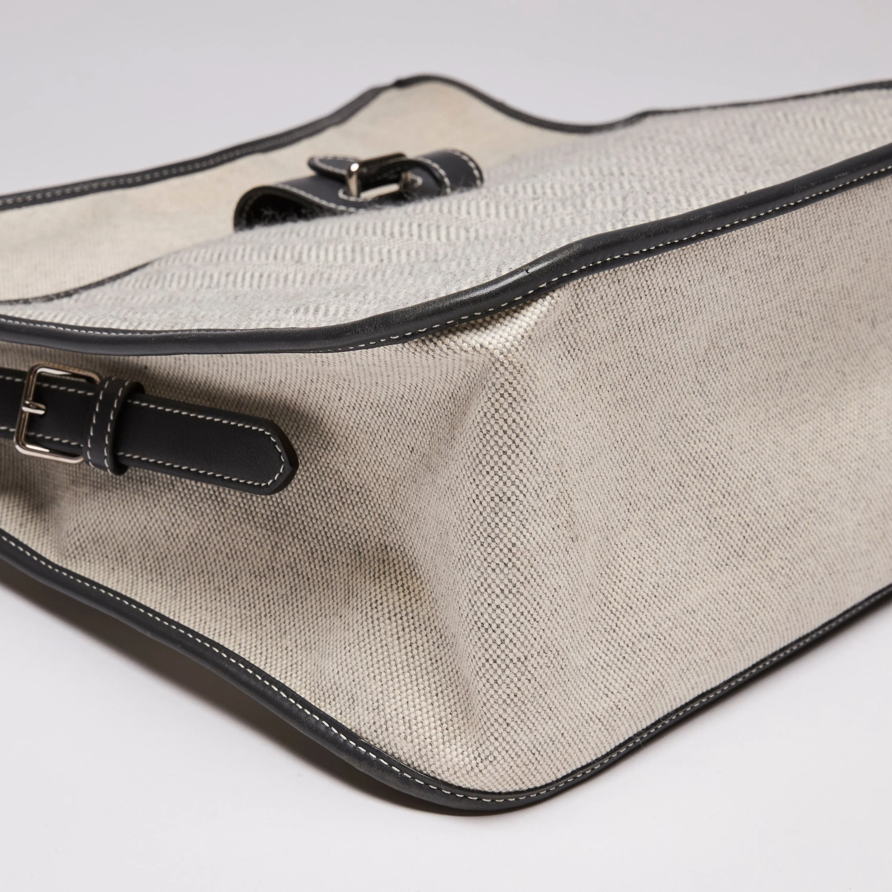 Hermes Toile Wool Chevron Jumping GMn with Buckle Detail Grey
