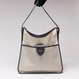 Hermes Toile Wool Chevron Jumping GMn with Buckle Detail Grey