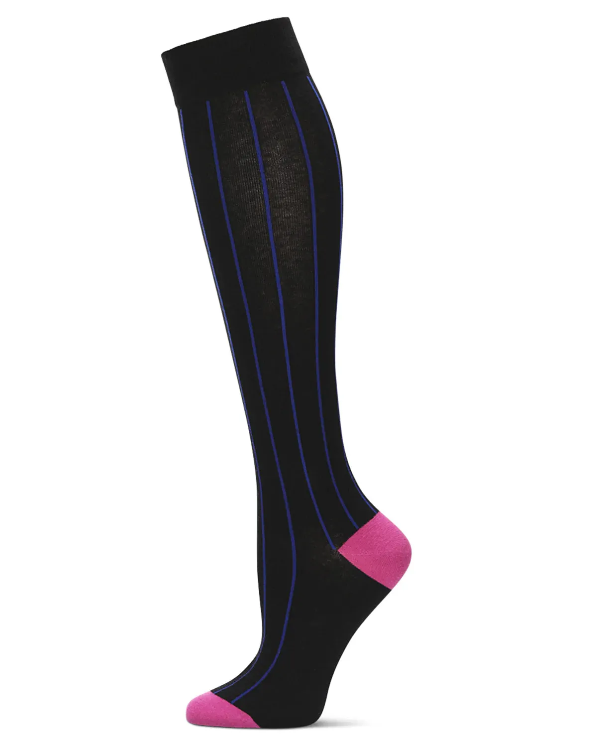 Hot Pinstripe Cotton Blend Knee High