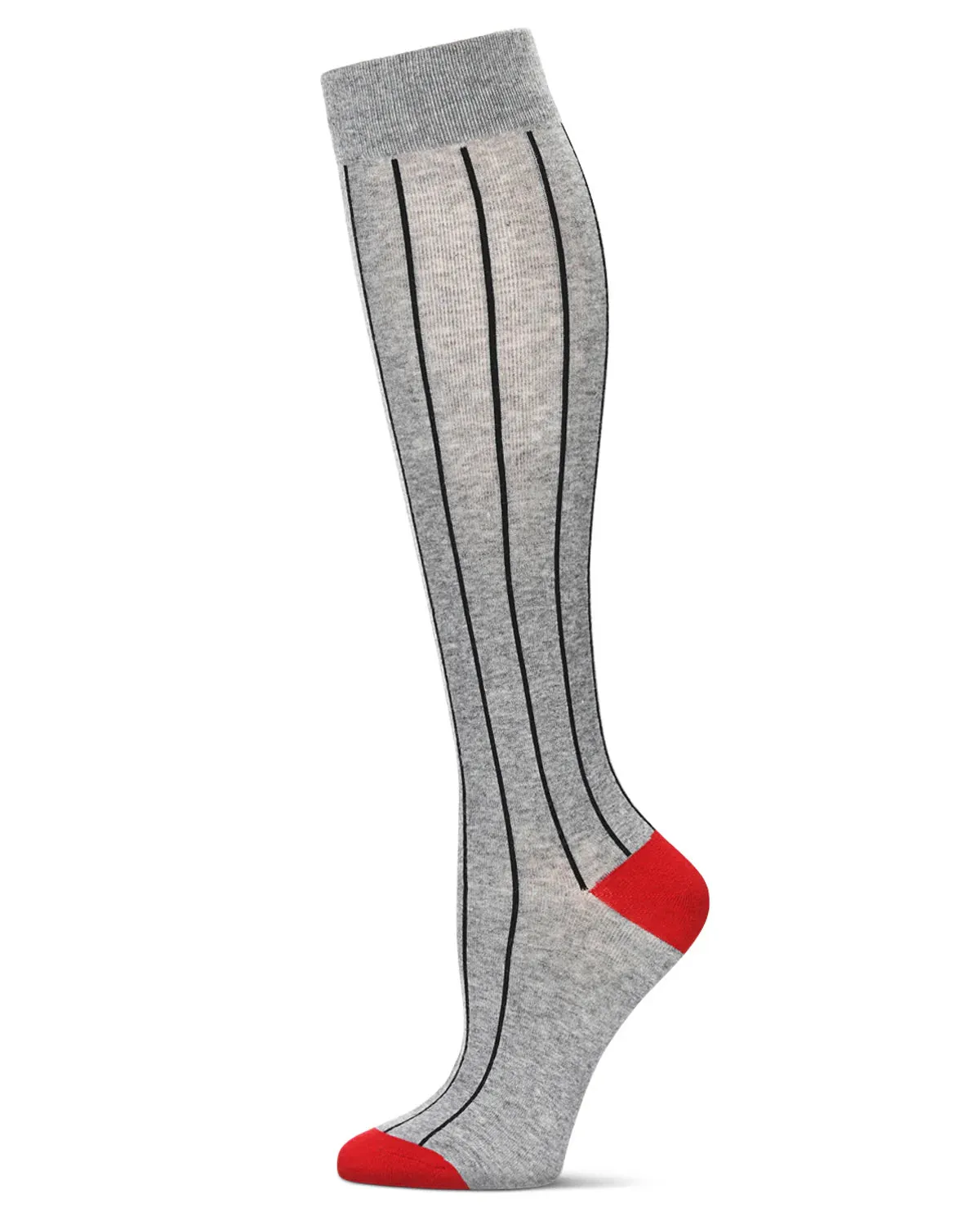 Hot Pinstripe Cotton Blend Knee High