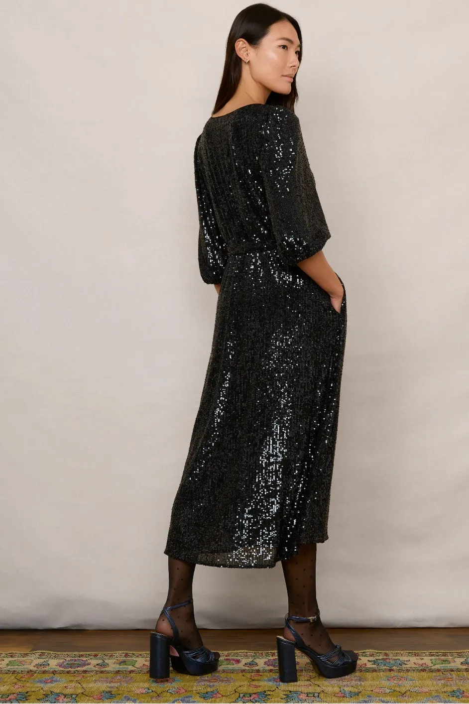 Isla Sequin Dress - Blue/Black